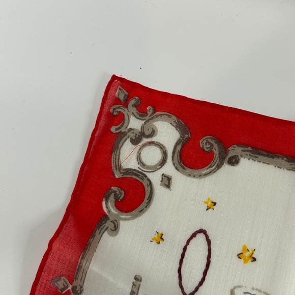 Dior Multicolor Silk Scarf with Red Border - Picture 7 of 7